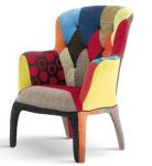 POLTRONCINA IN LEGNO SHABBY CHIC COLORE IN TESSUTO PATCHWORK